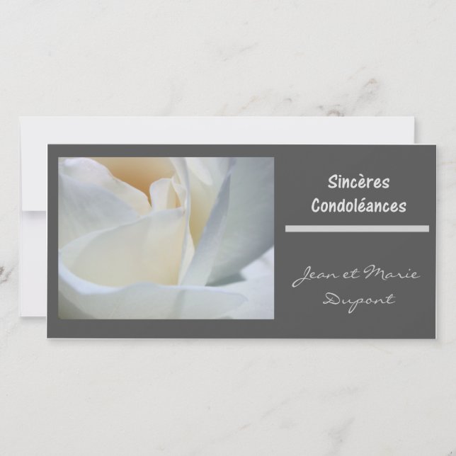 sinceres condoleances francais rosa preto branco (Frente)