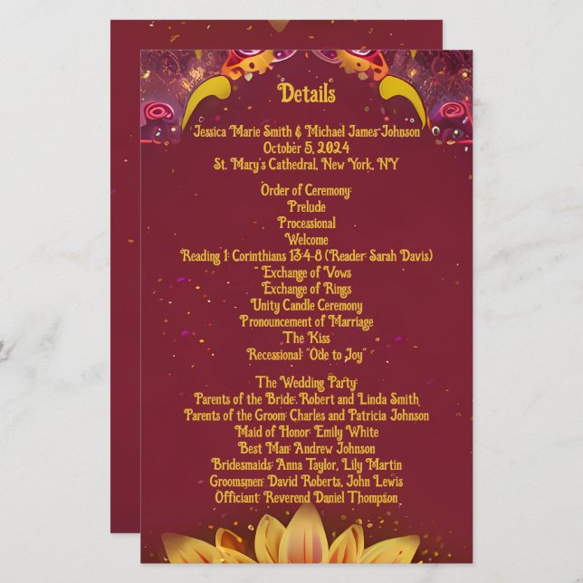 Sinfonia Floral: Coleção de Elegância de Casamento (Frente/Verso)