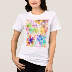 Sinfonia Floral de Cores Aquáticas Vibrantes