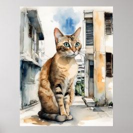 Singapura - Cat Art Impressão