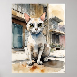 Singapura - Cat Art Impressão