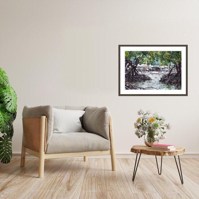 Singapura Mangroves - Impressão de Arte por Aquare (Singapore Mangroves Watercolour.
Artist: Roger Smith)