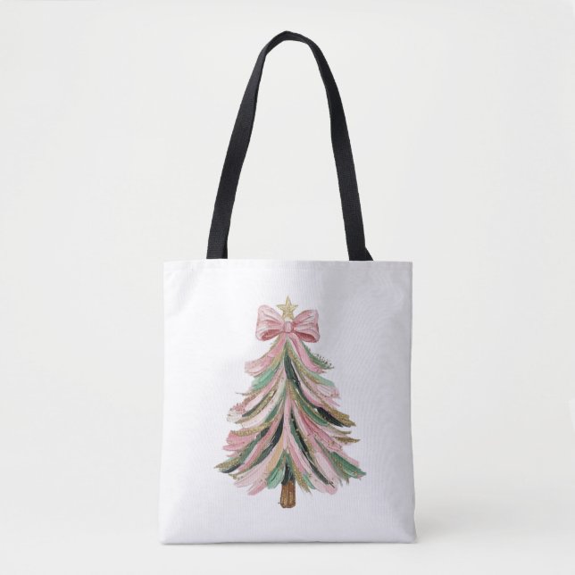 Single Brushstroke Christmas Tree Tote Bag (Frente)