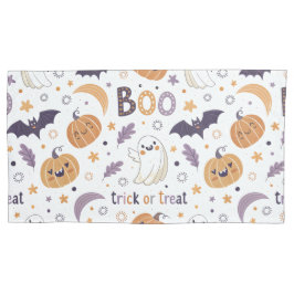 Single Pillowcase with Cozy Ghosts & Pumpkins