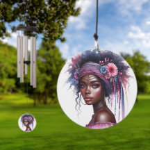 Sino de Vento Boho Girl – AI Arte Penas, Boêmio