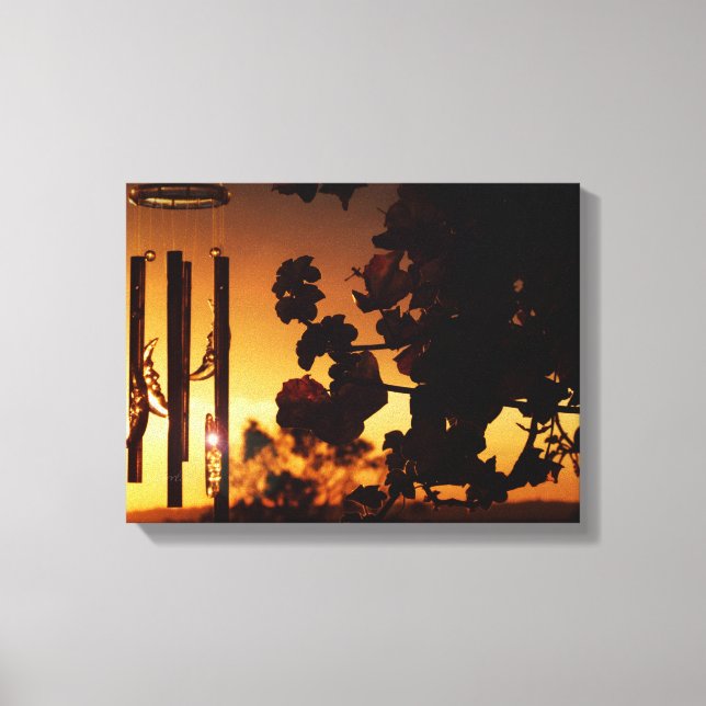 Sino de Vento Crepúsculo Dourado Canvas (Frente)