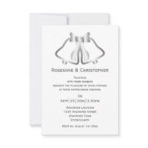 Sinos De Convite E Fita De Casamento De Prata