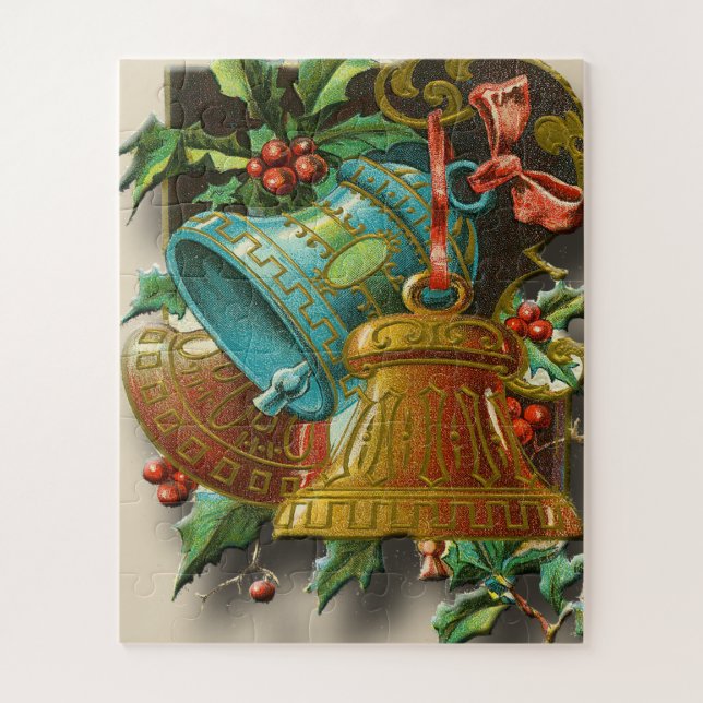 Sinos do vintage do quebra-cabeça do Natal (Vertical)