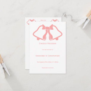Sinos E Fita Do Programa De Casamento Rosa