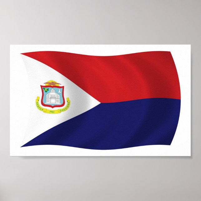 Sint Maarten Flag Impressão Poster (Frente)