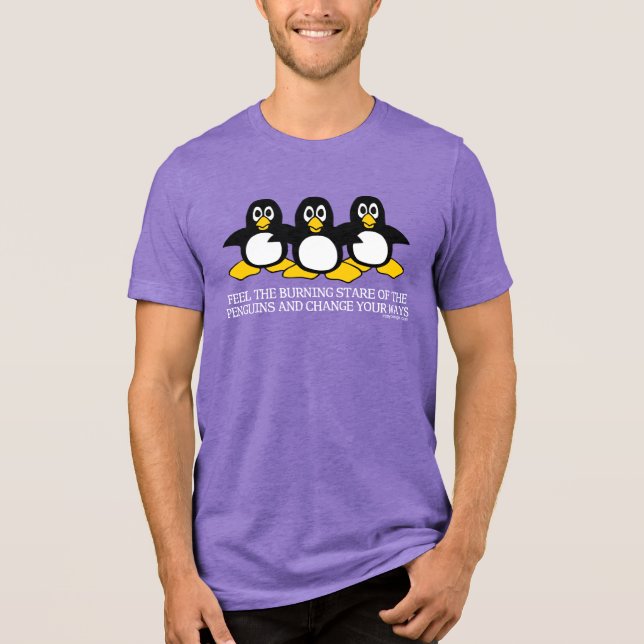 Sinta A Ponta De Queima Da Camisa-T De Pinguins (Frente)