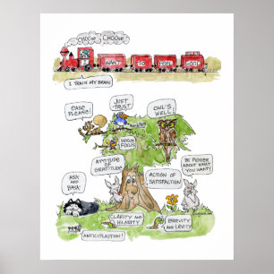 Sinta bons animais de desenho Poster