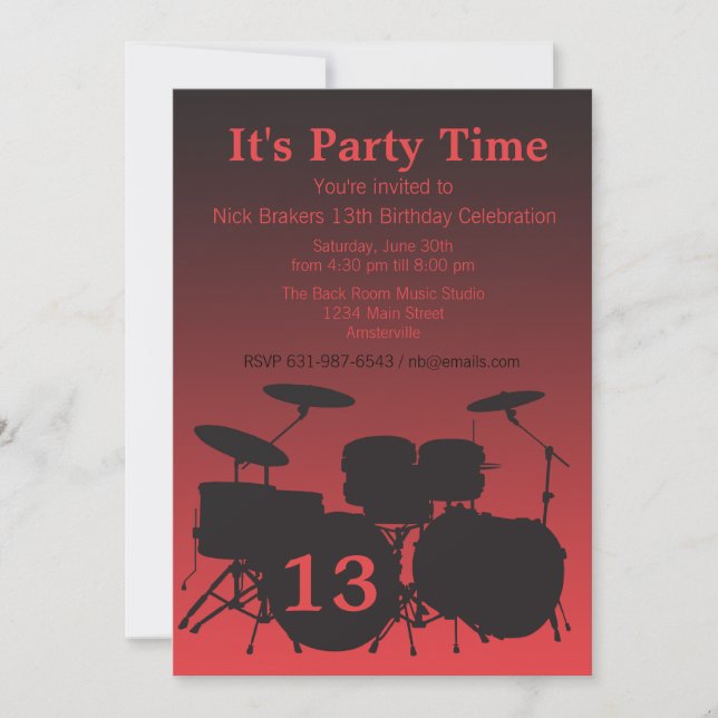 Sinta o convite do tambor de batida (Frente)