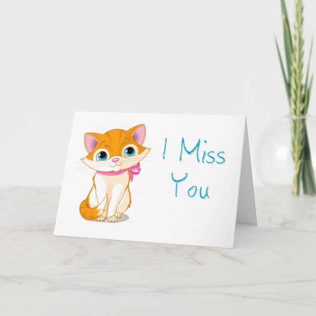 Sinto Sua Falta De Cartão De Gatinho (Frente)