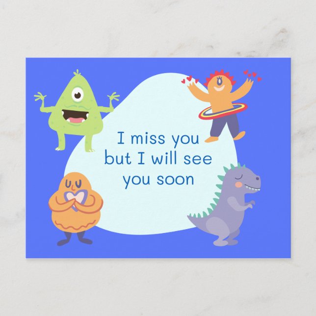 Sinto sua falta do cartão postal (Frente)