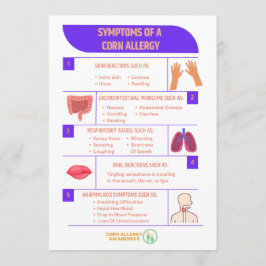 Sintomas De Uma Alergia De Milho 5x7 Cartões