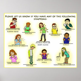 Sintomas visuais do coronavírus Poster