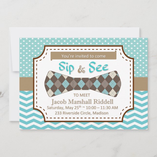 Sip and See for Boy Baby with Arco Tie (Frente)