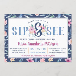 Sip Floral e Consulte Convite para Chá de fraldas
