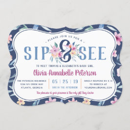 Sip Floral e Consulte Convite para Chá de fraldas