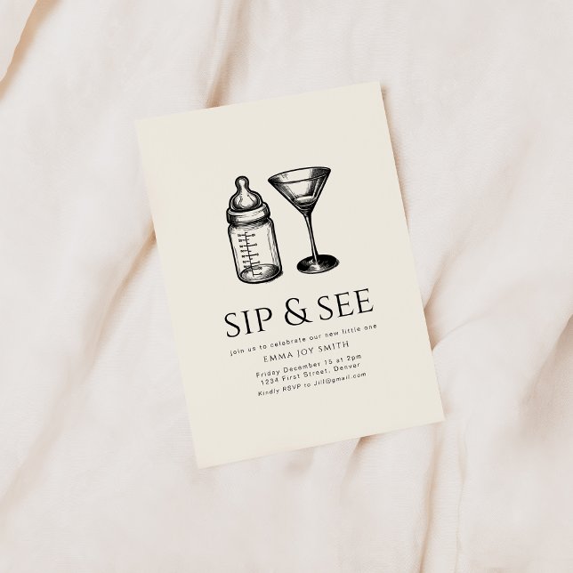 Sip simples e veja o convite ao Chá de fraldas (Criador carregado)