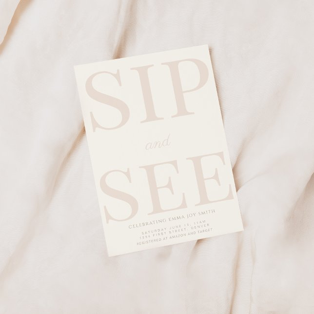 Sip simples e veja o convite ao Chá de fraldas (Criador carregado)