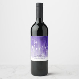 Sip Sip Hooray casamento Rótulos de vinho roxo