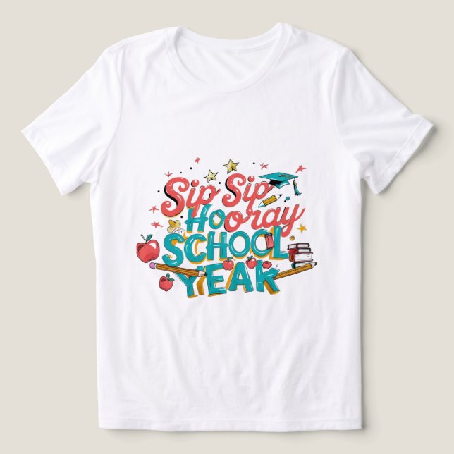 sip sip hooray de volta à escola (Design frontal)