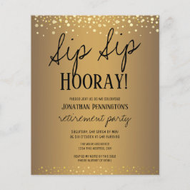 Sip Sip Hooray Elegante Dourado Invit.