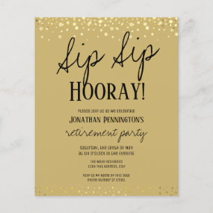 Sip Sip Hooray Elegante Dourado Partido de Aposent