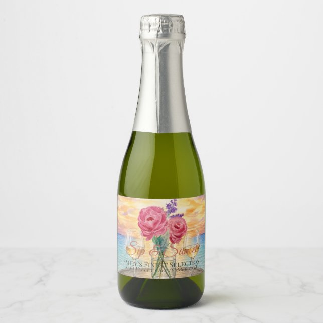 Sip & Sunset Mini Espumante Personalizado (Frente)