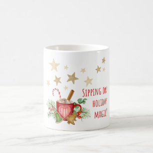 Sipando na caneca de Natal - Cozy Pega de café de 