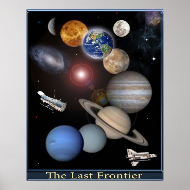 Sistema solar poster de arte digital (Frente)