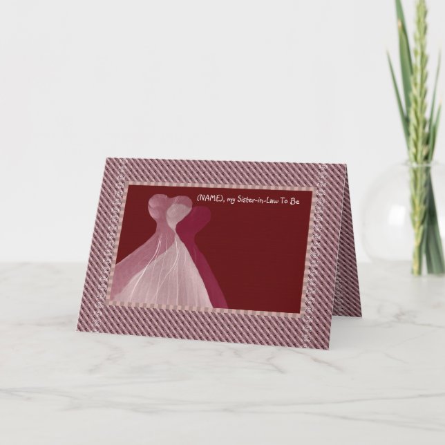 Sister-in-Law Be Convite de casamento MAROON Gown (Frente)