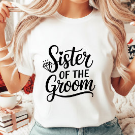 Sister of the Groom Elegant Script Wedding Diamond