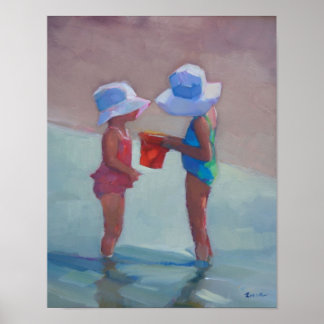 "Sisters in Sun Hats" - POSTER de 14"x11"