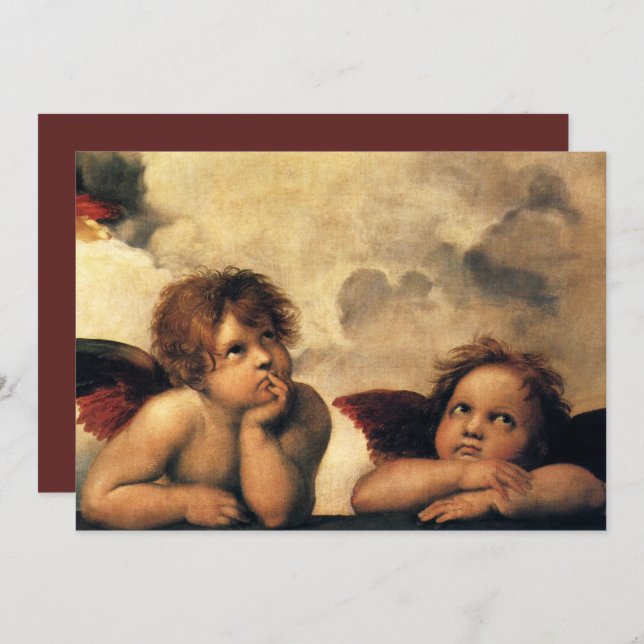 Sistine Madonna Angels por Raphael Sanzio (Frente/Verso)