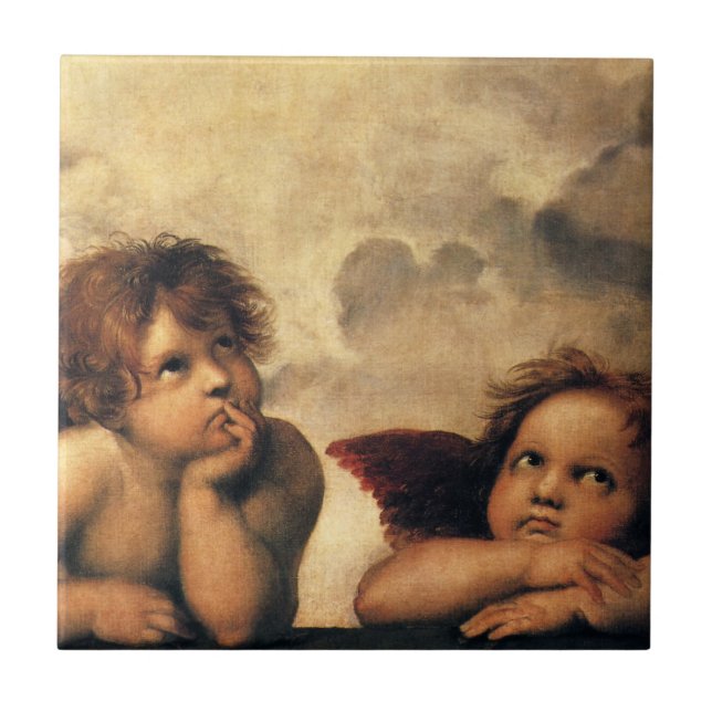 Sistine Madonna Angels por Raphael Sanzio (Frente)