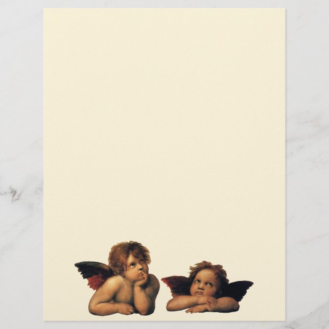 Sistine Madonna, detalhes de Angels por Raphael Sa (Frente)