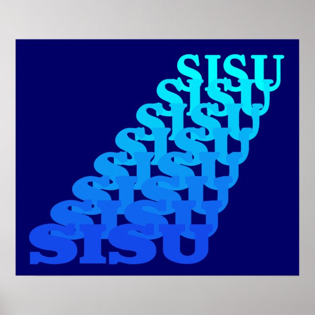 SISU ressoa em tons de POSTER azul de arte visual (Frente)