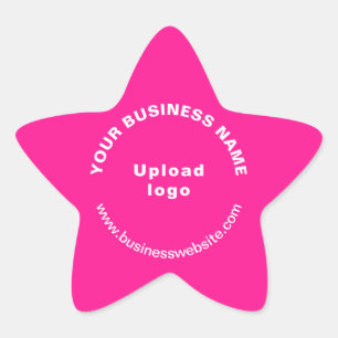 Site comercial no adesivo em forma de estrela rosa