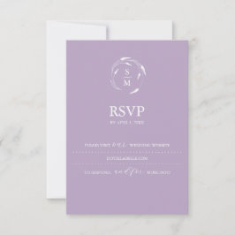Site de Casamento de Cartão RSVP de Lavanda Monogr