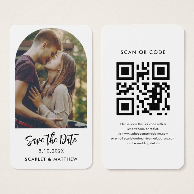 Site de Casamento de Fotos do Código QR Moderno Sa (Frente & Verso)