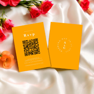 Site de Casamento   RSVP Código QR Cor de laranja