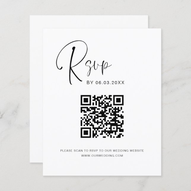 Site de Casamento RSVP de Código QR de Orçamento (Frente/Verso)