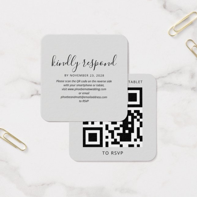 Site de Casamento RSVP de Código QR Elegante Moder (Escritótio)