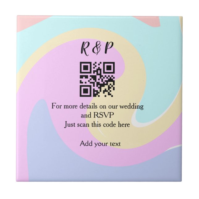 site de casamento rsvp q r código adicionar nome t (Frente)