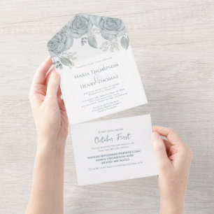 Site de Orçamento de Casamento Floral Azul Elegant