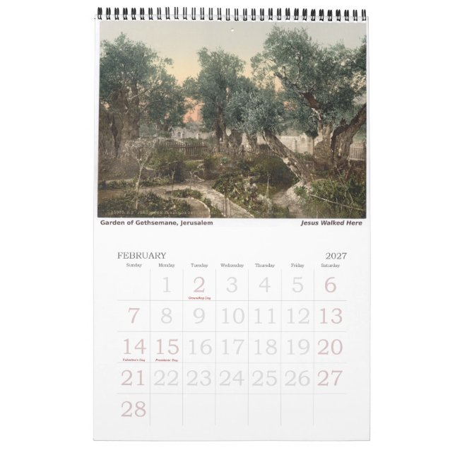 Sites Sagrados no Calendário da Terra Santa (Fev 2027)