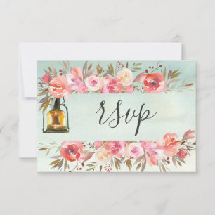 Sítio Web Casamento Resposta Coral Floral Watercol